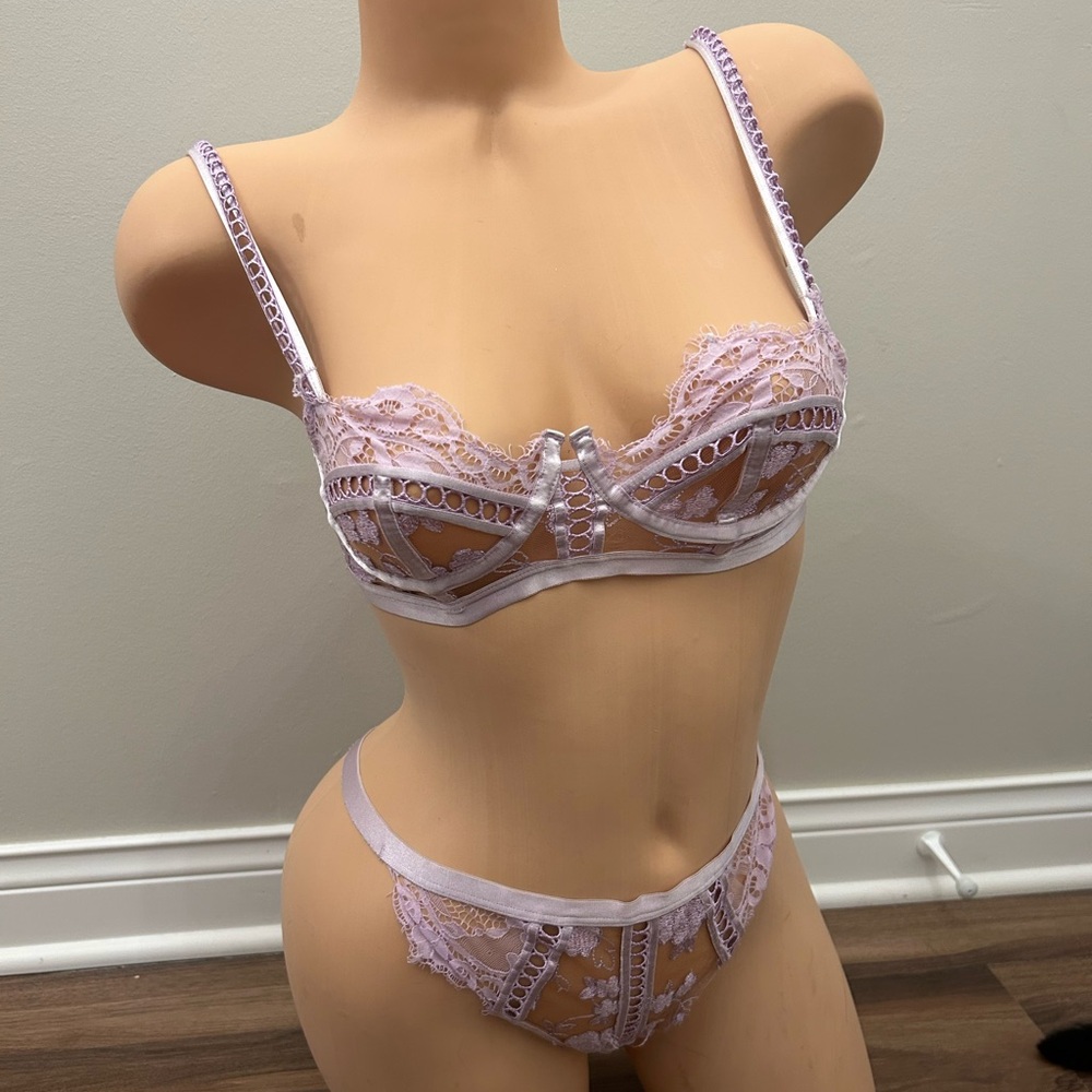 Honey Birdette Lilac Elegant Lace Lingerie Set